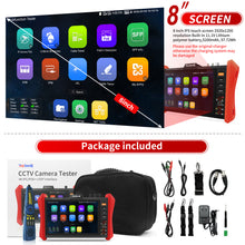 Load image into Gallery viewer, E90 security camera tester 8inch 4K IP camera tester & HD CCTV camera tester & DMM/OPM/Cable tracer