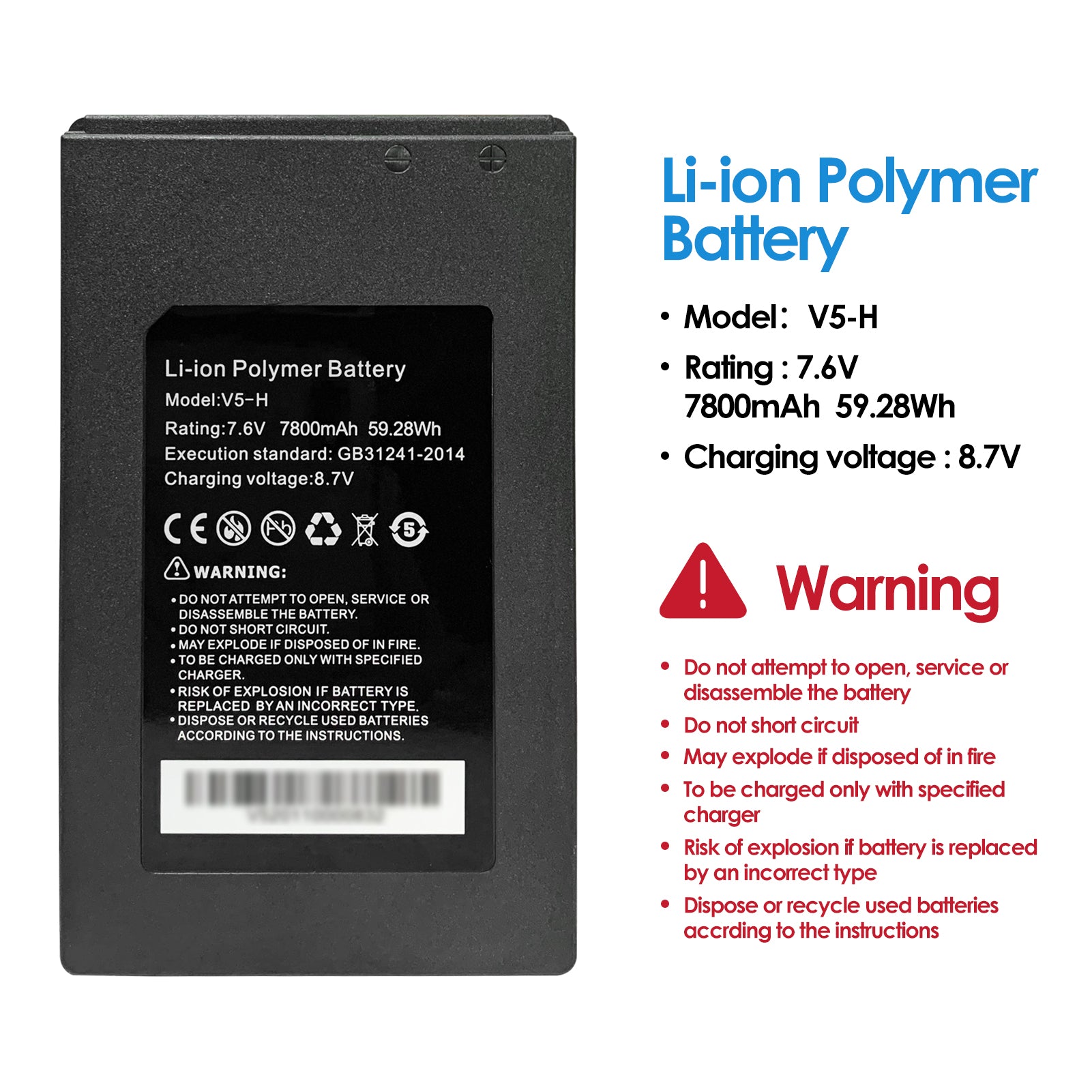 Rsrteng V5-H Li-ion Battery
