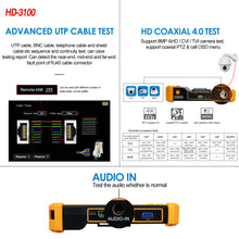 Load image into Gallery viewer, HD-3100 Plus Coaxial Security Camera Tester