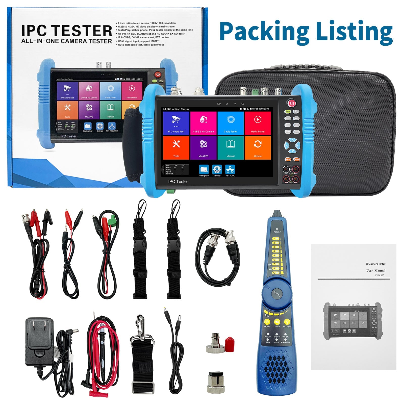【未使用品】CCTVカメラテスター 9800MOVTADHSPlus Rsrteng IPC-9800MOVTADHS Pro 8K security camera tester CCTV tester