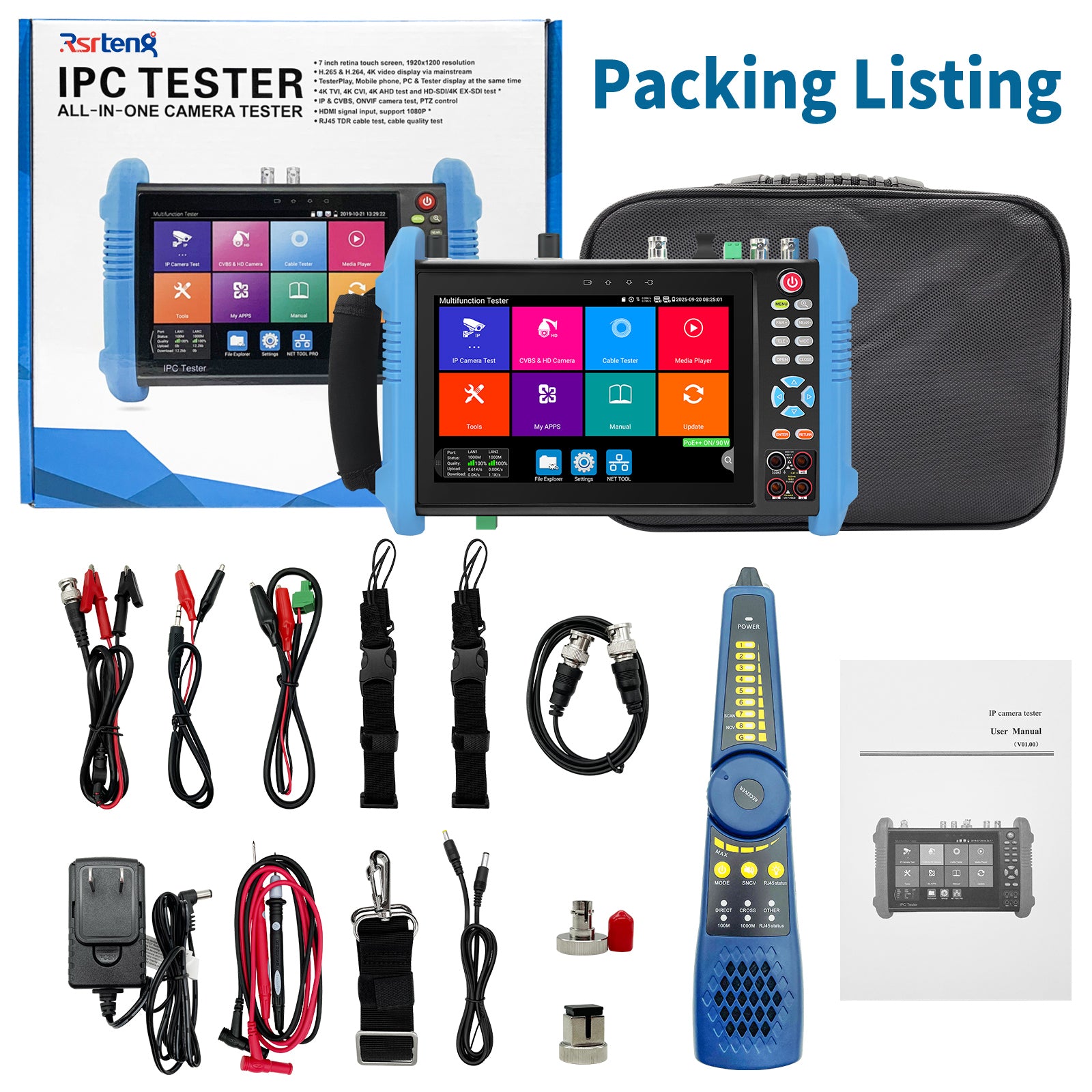 Rsrteng IPC-9800MOVTADHS Pro 8K security camera tester CCTV tester