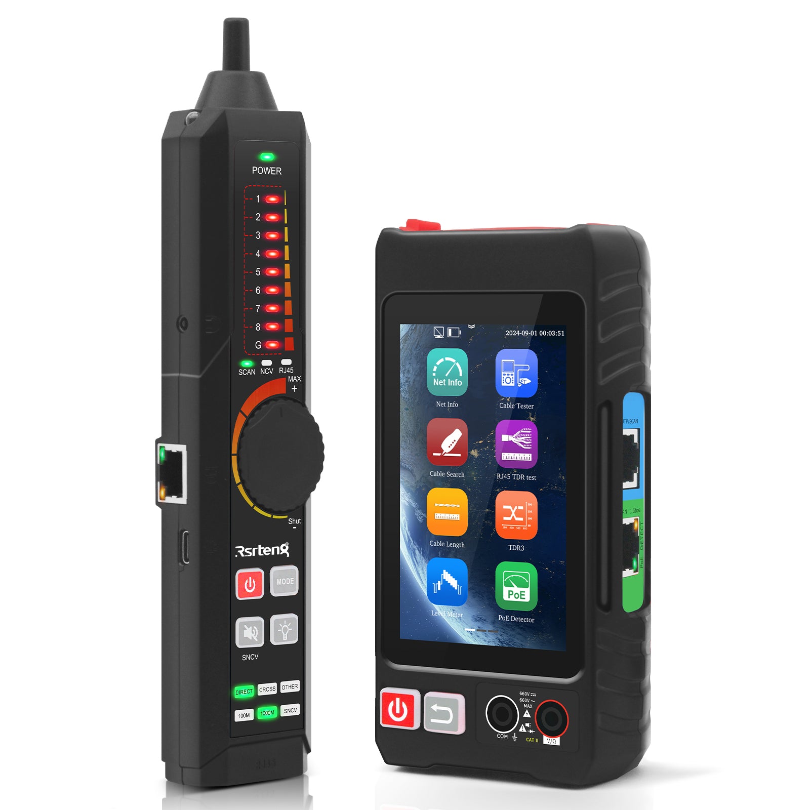 Rsrteng LT-600T 4-inch Professional Multi-function Network Cable Tester