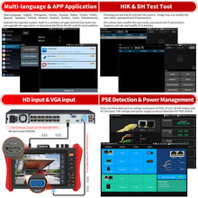 Load image into Gallery viewer, E90 security camera tester 8inch 4K IP camera tester &amp; HD CCTV camera tester &amp; DMM/OPM/Cable tracer
