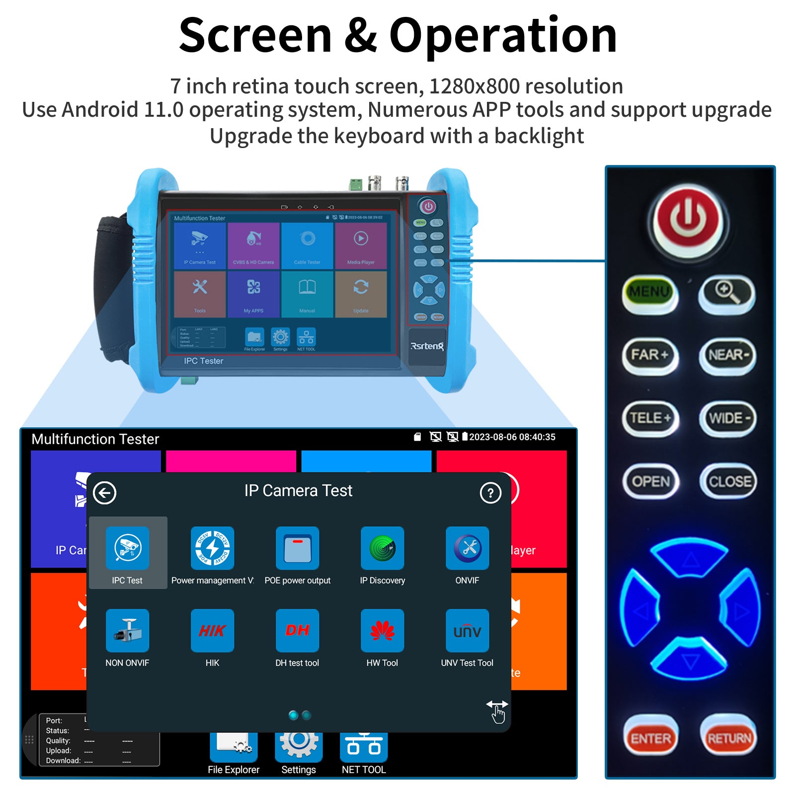 Rsrteng IPC-9800MOVTADHS Plus+ Full Features CCTV Camera Tester 7-inch Rsrteng IPC-9800MOVTADHS Plus+ Full Features CCTV Camera Tester 7-inch