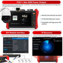 Load image into Gallery viewer, E90 security camera tester 8inch 4K IP camera tester &amp; HD CCTV camera tester &amp; DMM/OPM/Cable tracer
