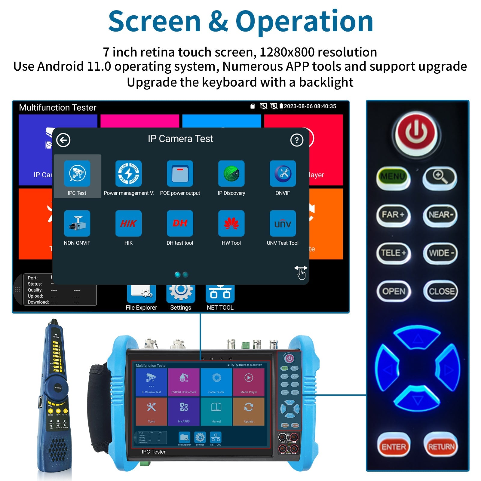 Rsrteng IPC-9800MOVTADHS Pro 8K security camera tester CCTV tester