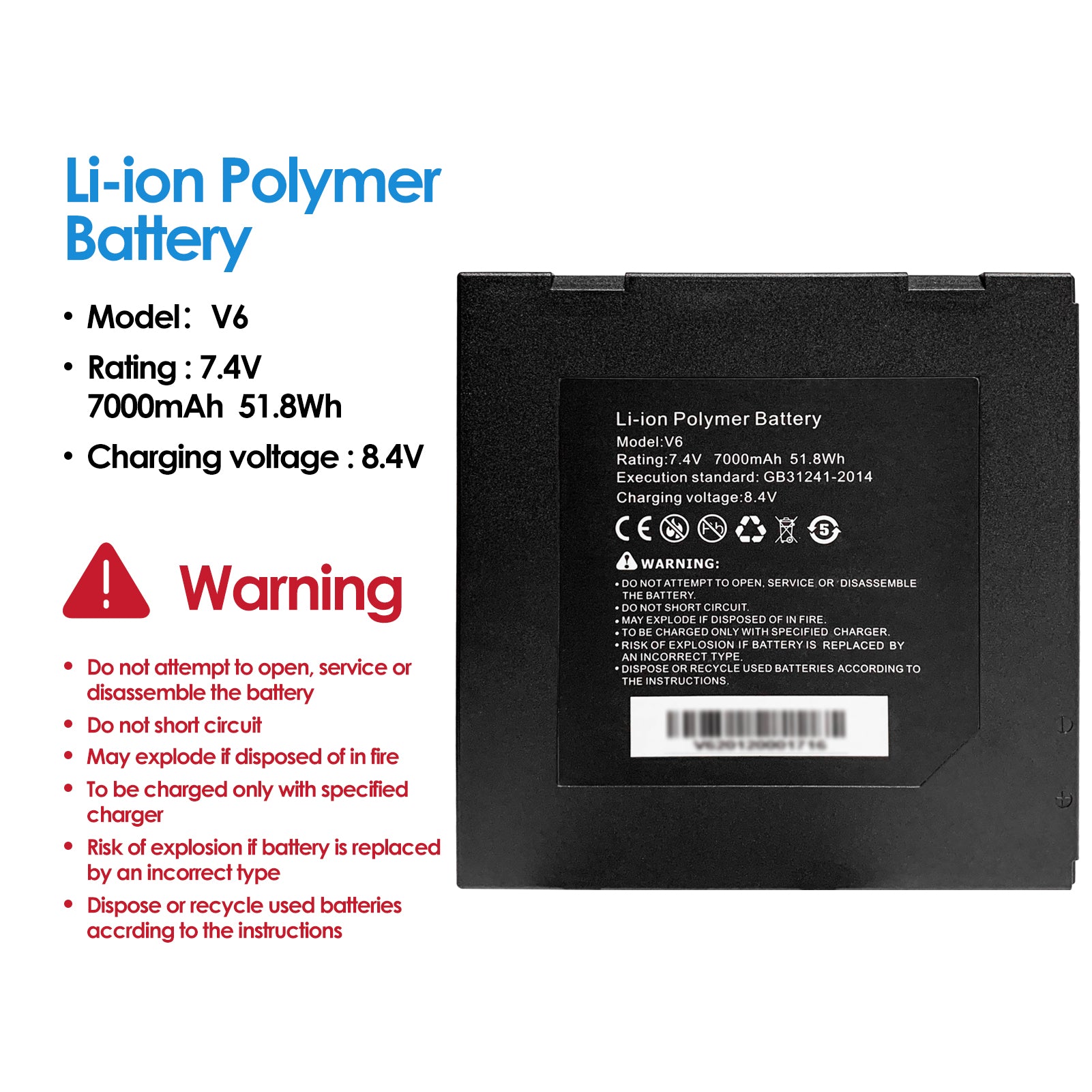 Rsrteng V6 Li-ion Battery