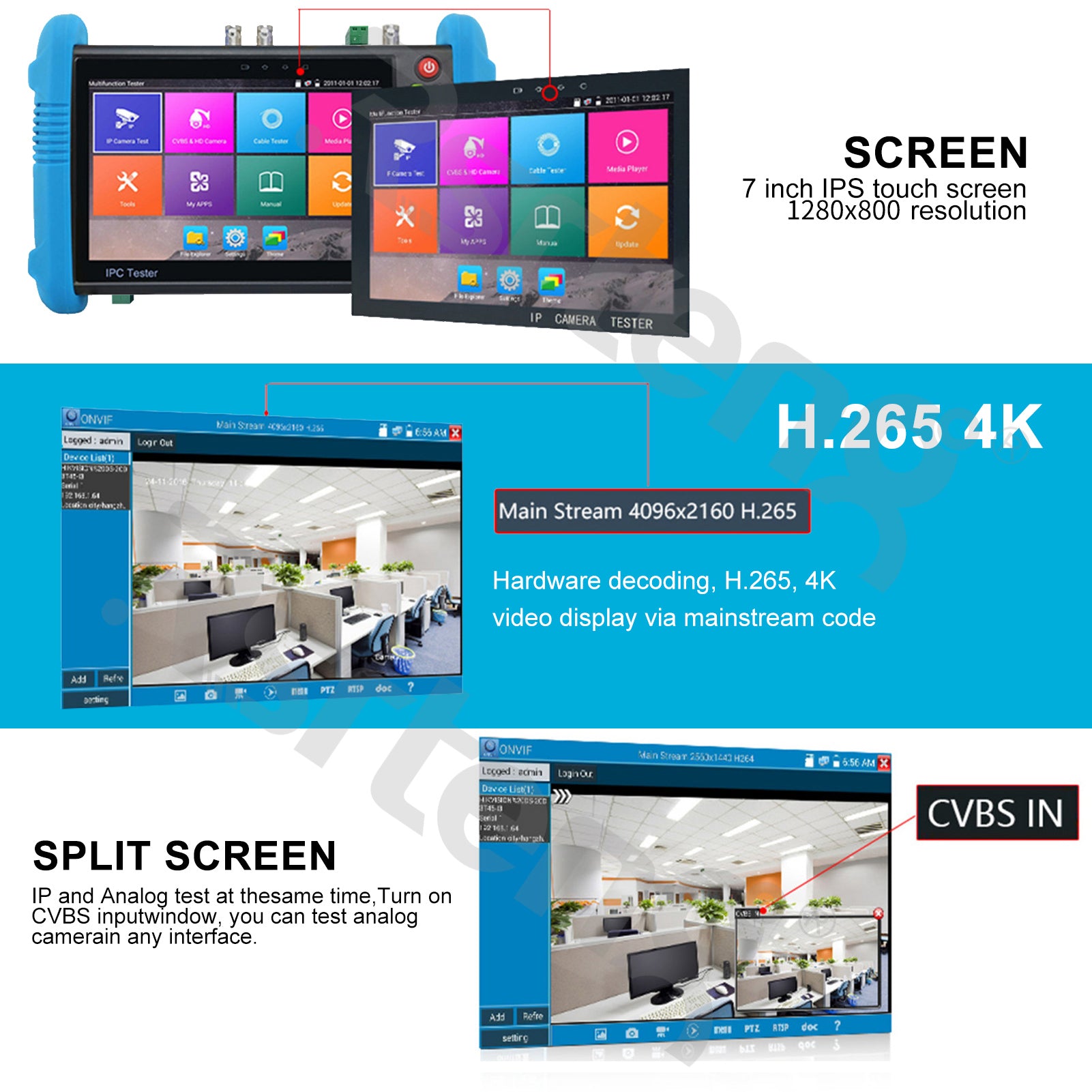 Rsrteng IPC-9800ADHS Plus+ 4K security camera tester CCTV tester